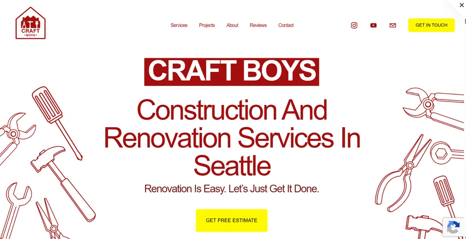 Craft Boys website before the rebuild
