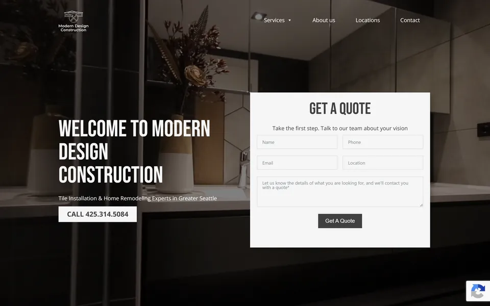 Modern D Construction website