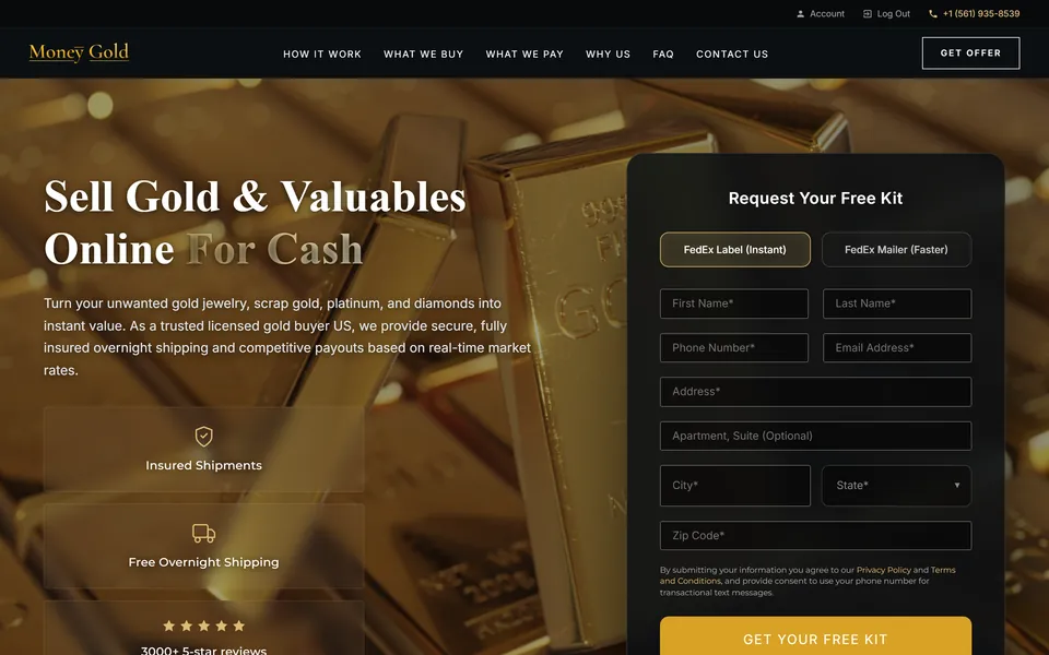 Money Gold website