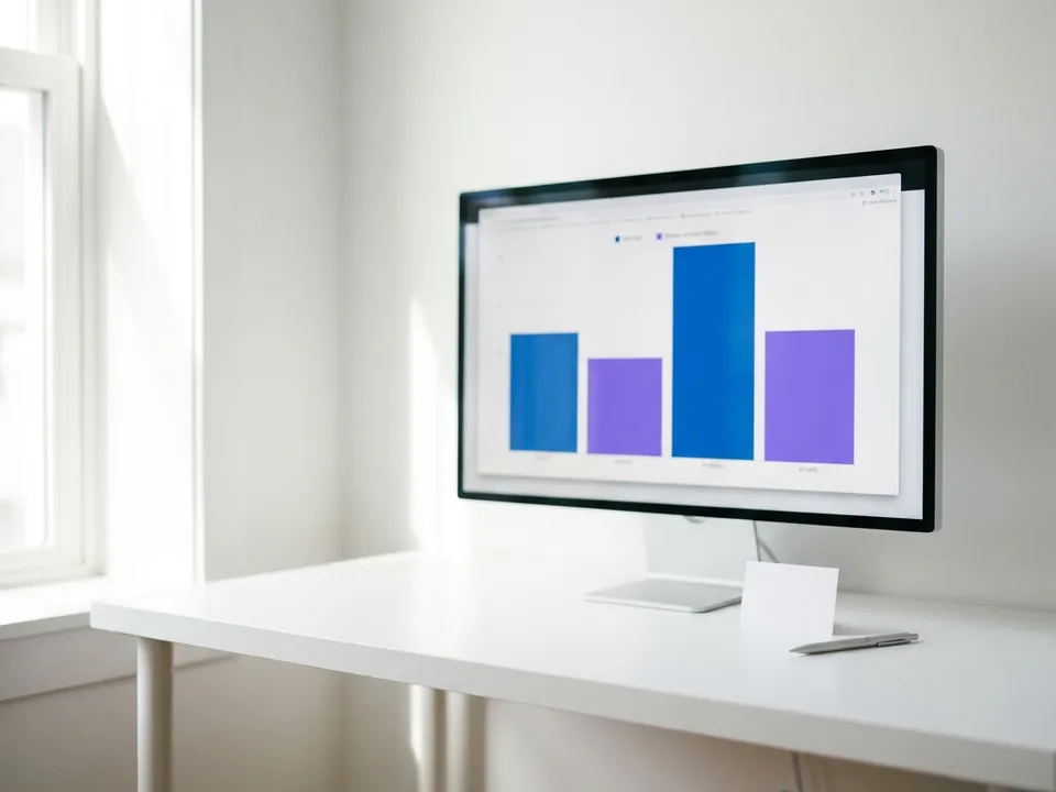 Campaign performance bars on a studio monitor